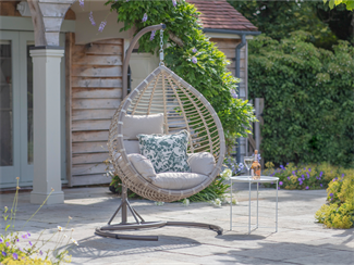 Bramblecrest Chedworth Sandstone Rattan Double Hanging Cocoon